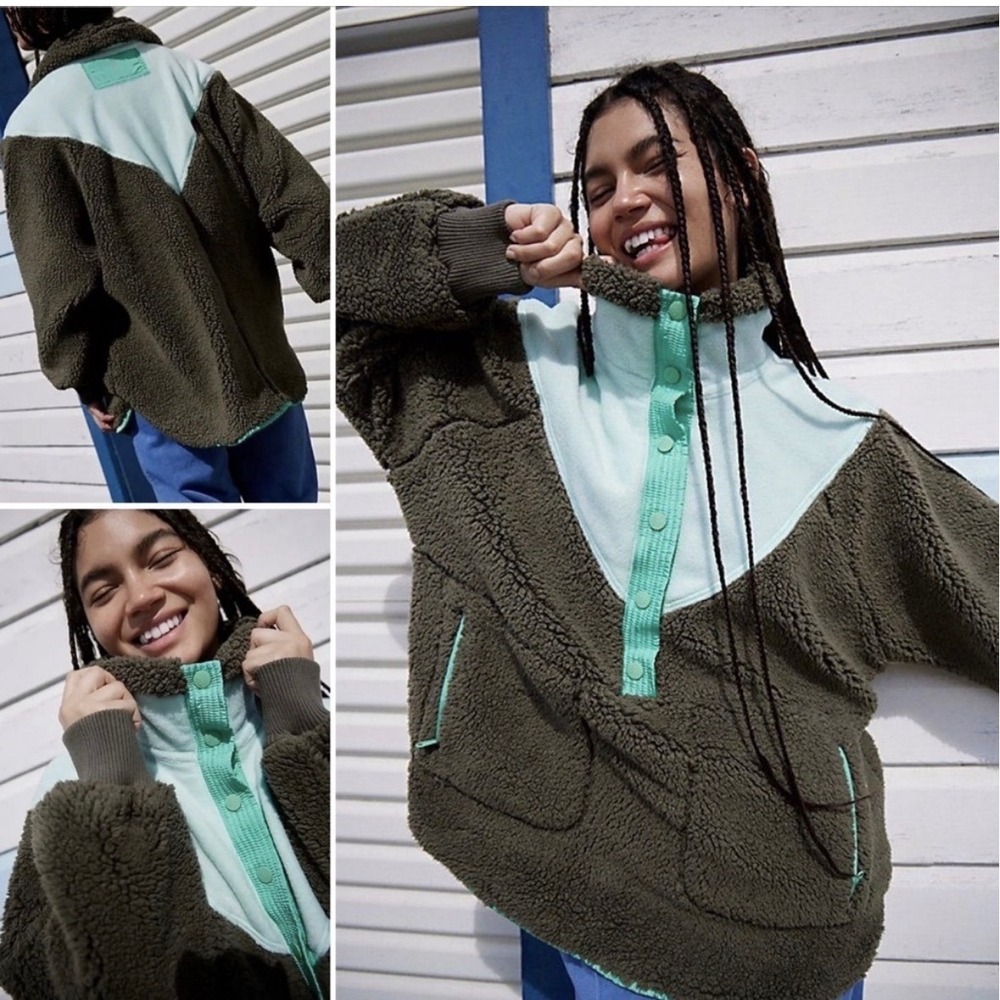 Free People FP Movement Fall To Rise Fleece Qtr Snap in Forrest
Combo Sz L NWOT